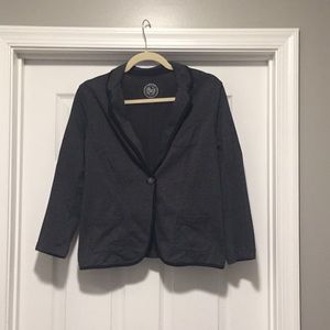 Grey blazer with black trim
